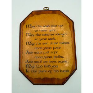 Vintage Irish Blessing Wall Plaque May the Road Rise Up to Meet You Wood Decor